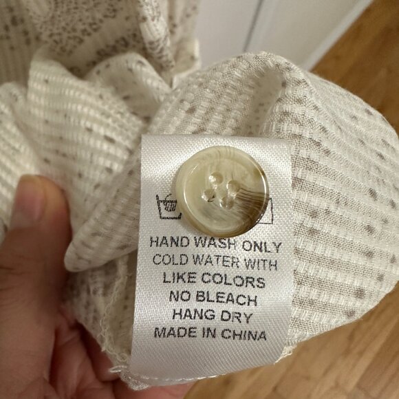 VICI Train of Thought Button Down Shirt - Cream and Brown Size Small Womens - Picture 8 of 11